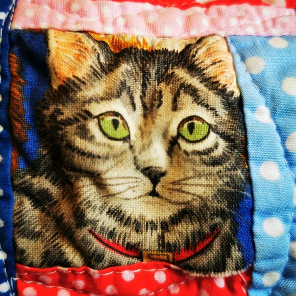 Vintage Hand Made Quilted Pot Holders with Cats - Picture 5 of 15